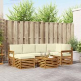 vidaXL Seturi de canapele 7 pcs Natural și Crem Lemn Solid de Acacia 3375115