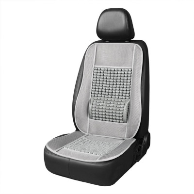 Husa scaun auto cu bile de masaj si suport lombar, dimensiuni 110 x 46 cm, culoare gri foto