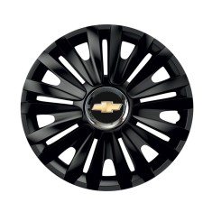 Set 4 capace roti Negre Cu Inel Cromat Royal R15 pentru gama auto Chevrolet