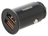 Alimentator USB Baseus 2x USB A 12-24V 30W Negru