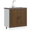 Dulap Baza Chiuveta Bucatarie Stejar Maro 80x46x81.5 cm Kalmar Lemn Prelucrat, Picioare Reglabile