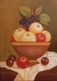 Natura statica cu fructe, ulei pe panza 30x40 cm