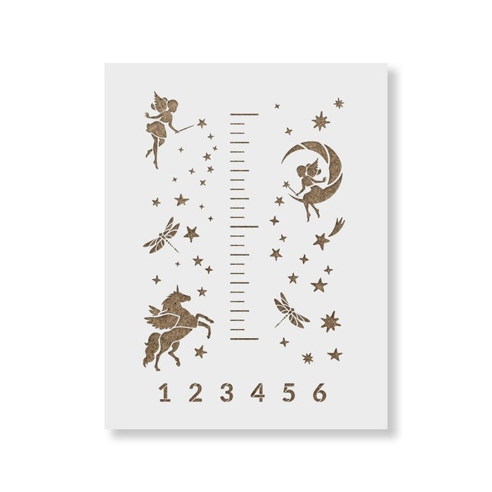 Sablon Perete vopsire, tencuiala 900x600x0.7mm Fairy Unicorn Growth Chart Refolosibil, model MXSP7106