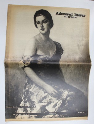 ADEVARUL LITERAR SI ARTISTIC , ANUL XVIII , SERIA A - III -A , NR. 850 , 21 MARTIE 1937 foto