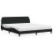 vidaXL Pat cu saltea, Dover, negru, 180x200 cm, catifea 3208446