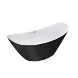 Cada freestanding Leziter Flow 170cm Neagra Mata, Acrilic Sanitar, Design Modern, Capacitate 190L