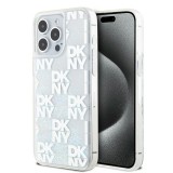 Husa iPhone 15 Pro Max DKNY Hardcase Liquid Glitter Multilogo, alb, DKHCP15XLCPEPT