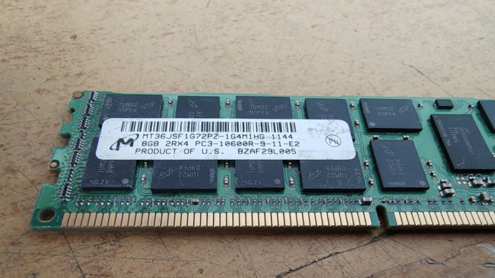 Ram Server Micron 8GB DDR3-10600R MT36JSF1G72PF-1G4M1HG