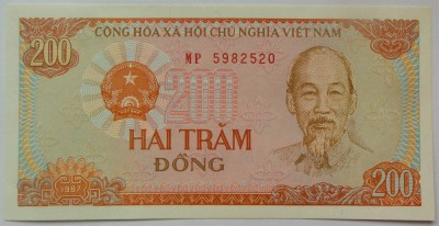 BANCNOTA COMUNISTA 200 DONG - VIETNAM, anul 1987 *cod 632 A = UNC foto