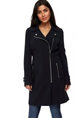 K669-44 Palton casual cu fermoar in fata si buzunare laterale