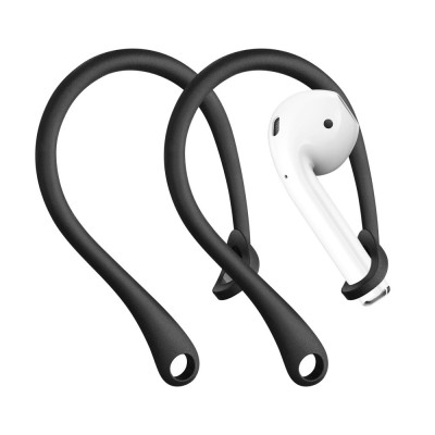 Set 2 Curele pentru casti Apple AirPods 3/AirPods 2/AirPods Pro, Kwmobile, Negru, Silicon, 55394.01 foto