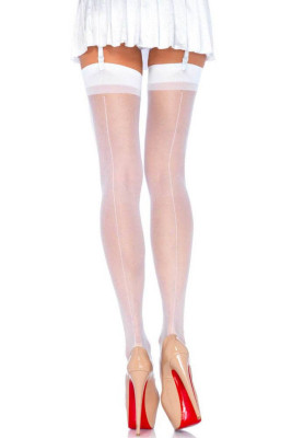 Ciorapi Leg Avenue, Sheer Stockings, albi, S-L foto