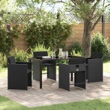 vidaXL Set de masă pentru grădină 5 pcs Negru poliratan