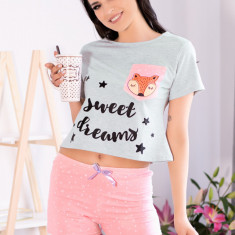 LIV208-54 Pijama din bumbac cu imprimeu Sweet Dreams