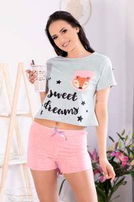 LIV208-54 Pijama din bumbac cu imprimeu Sweet Dreams foto
