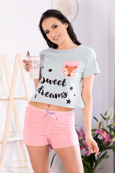 LIV208-54 Pijama din bumbac cu imprimeu Sweet Dreams