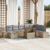 VidaXL Set de canapele pentru grădină 9 pcs Bej poliratan