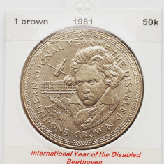 1895 Insula Man 1 crown 1981 Elizabeth II (Beethoven) km 78