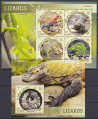 DB1 Fauna Africana Sierra Leone Soparle Tiraj 1000 MS + SS tMNH foto