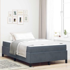 vidaXL Cadru de pat Altele Alb și gri deschis 120 x 200 cm Catifea