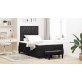 Cumpara ieftin Pat cu arcuri cu perna cu headboard Negru 190 x 120 cm Catifea