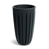 Ghiveci decorativ de flori, rotund, inalt, antracit, 29x50 cm, 23/9 L, Wario ECO