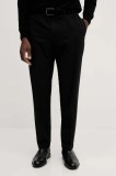 Armani Exchange pantaloni din l&acirc;nă culoarea negru, cu fason chinos, XM001207 AF16678