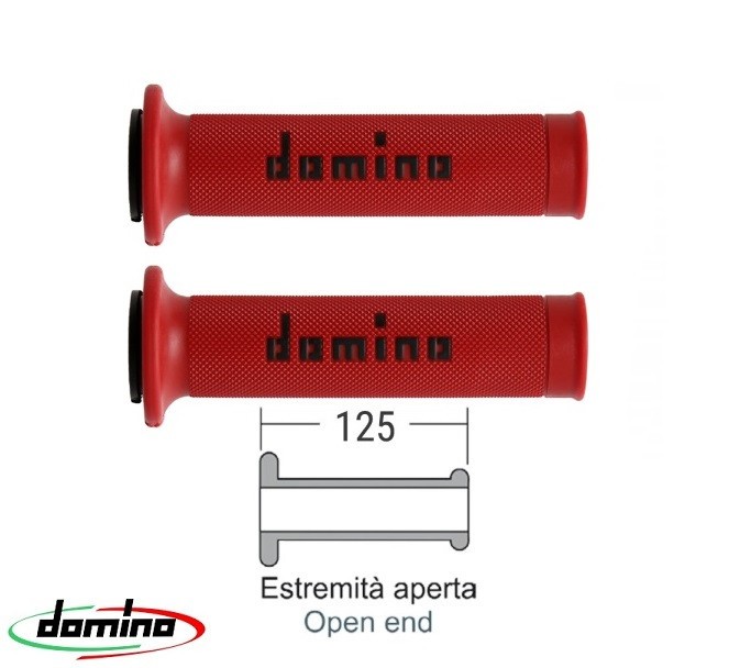 Set mansoane road-racing Domino model A010 - culoare: rosu/negru (lungime: 125 mm)