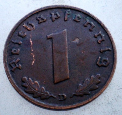 2.744 GERMANIA 1 REICHSPFENNIG 1938 D foto
