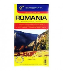 Harta turistica si rutiera Romania 1:8000000 foto