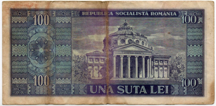 Bancnote 100 lei - Republica Socialistă Rom&acirc;nia, 1966