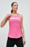 Adidas top din bumbac culoarea roz