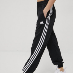 adidas Performance pantaloni H59081 femei, culoarea negru, jogger, high waist