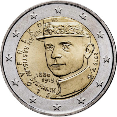 Slovacia moneda comemorativa 2 euro 2019 - Generalul Stefanik - UNC foto