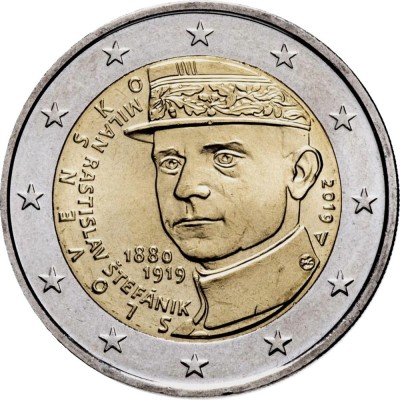 Slovacia moneda comemorativa 2 euro 2019 - Generalul Stefanik - UNC foto