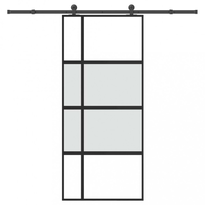 vidaXL Ușă glisantă cu set de feronerie sticlă temperată și aluminiu 3333035