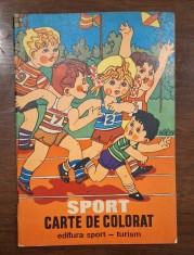 Carte de colorat &bdquo;SPORT&rdquo; Editura Sport-Turism Rom&acirc;nia comunistă &ndash; copertă atletism 32 pagini