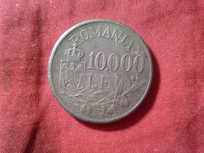 Moneda 10.000 Lei 1947 Regele Mihai , bronz , cal. F.Buna foto
