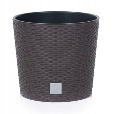 Ghiveci decorativ de flori, Prosperplast, Rato Round, rotund, maro, imitatie ratan, 25x22.4 cm GartenVIP DiyLine foto