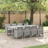 VidaXL Set de masă pentru grădină 9 pcs Alb Ratan Polt 3378746