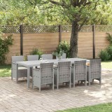 Set de Dining Extern 9 pcs Alb 250 x 100 x 73 cm Rattan poli