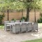 vidaXL Set de masă pentru grădină 9 pcs Alb Ratan Polt 3378746