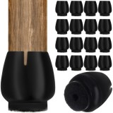 Set 16 protectii pentru picioare de scaun cu fetru, negre, 12-16 mm