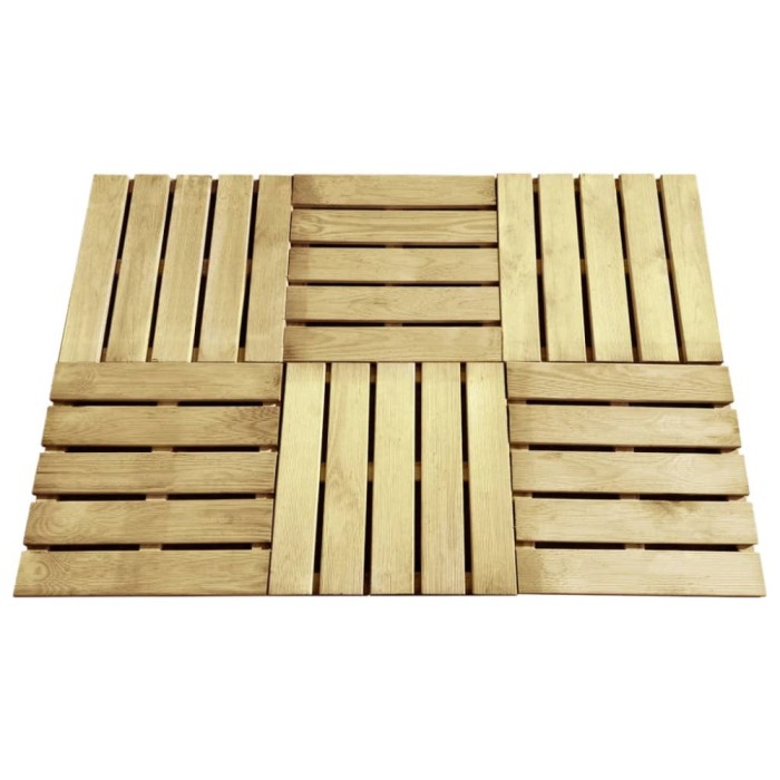 vidaXL Plăci de pardoseală, 6 buc., verde, 50 x 50 cm, lemn 44946