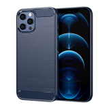 Husa pentru iPhone 12 Pro Max, Techsuit Carbon Silicone, Blue