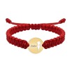 Bratara personalizata snur impletit banut cu baietel si nume gravat din argint 925 placat cu aur galben 24K