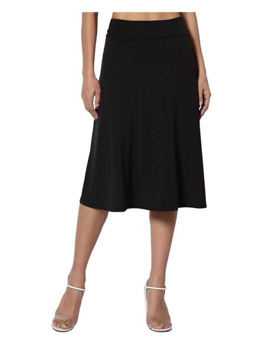Fusta midi eleganta pentru femei CrisKat, negru, S - OUTLET