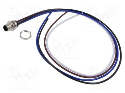 Conector M12 soclu tată 4 pini 16A 63V IP67 drept cu cablu 0.5m LUTRONIC foto