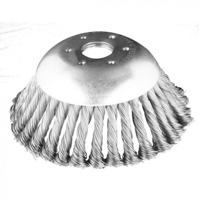Perie sarma, tip cupa, cu toroane, pentru motocoasa/trimmer, otel, 150x25.4 mm, Graphite&amp;nbsp; foto