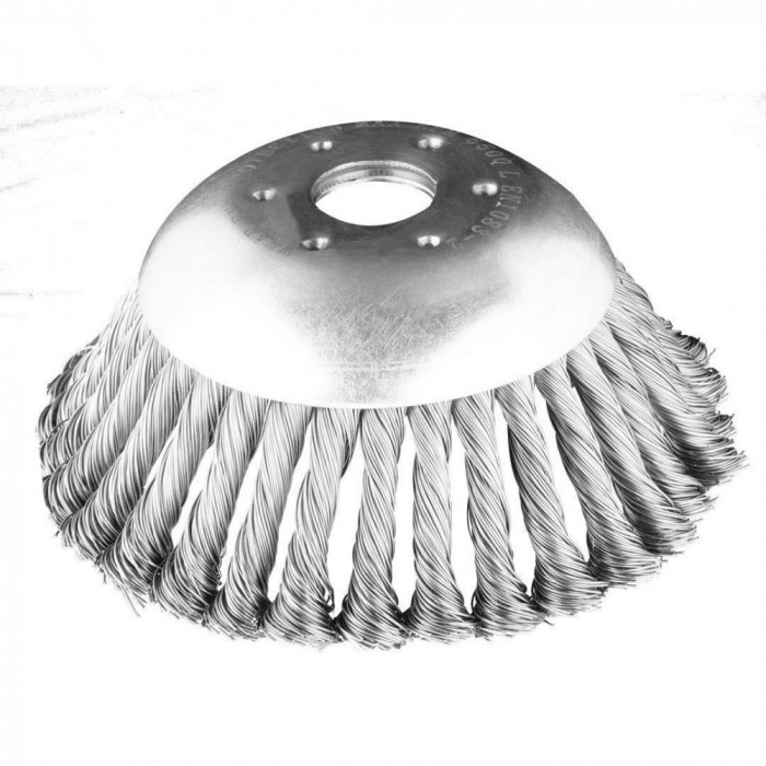Perie sarma, tip cupa, cu toroane, pentru motocoasa/trimmer, otel, 150x25.4 mm, Graphite&nbsp;